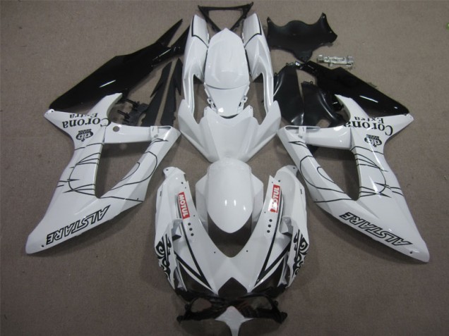 Blanc Noir Corona Extra Motul Carénage Moto GSXR 600 K8 2008-2010