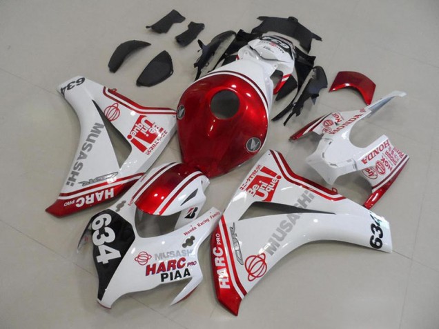 Blanc Rouge HARC Pro PIAA 634 Carénages Moto CBR 1000 RR 2008-2011 Blanc Rouge HARC Pro PIAA 634 Carénages Moto CBR 1000 RR 2008-2011