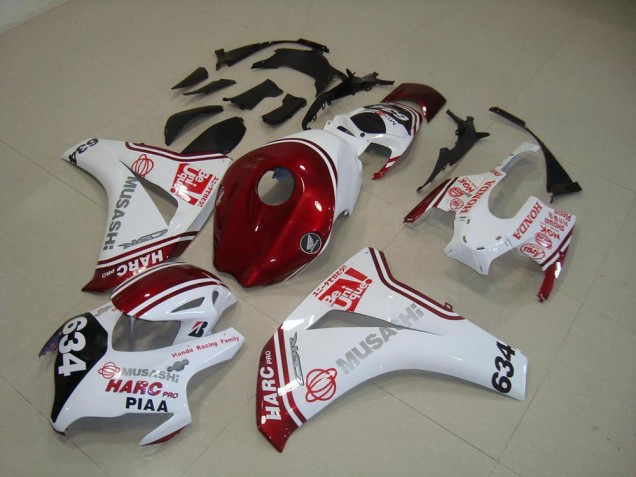 Blanc Rouge HARC Pro PIAA 634 Carénage Moto CBR 1000 RR 2008-2011 Blanc Rouge HARC Pro PIAA 634 Carénage Moto CBR 1000 RR 2008-2011