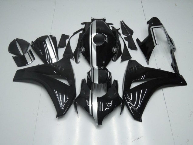 Noir Brillant avec Argent Bande Carénage Moto CBR 1000 RR 2008-2011