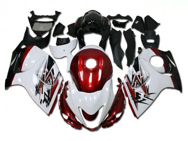 Blanc Rouge Carénage Moto GSXR 1300 Hayabusa 2008-2019