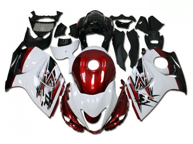 Blanc Rouge Carénage Moto GSXR 1300 Hayabusa 2008-2019 Blanc Rouge Carénage Moto GSXR 1300 Hayabusa 2008-2019