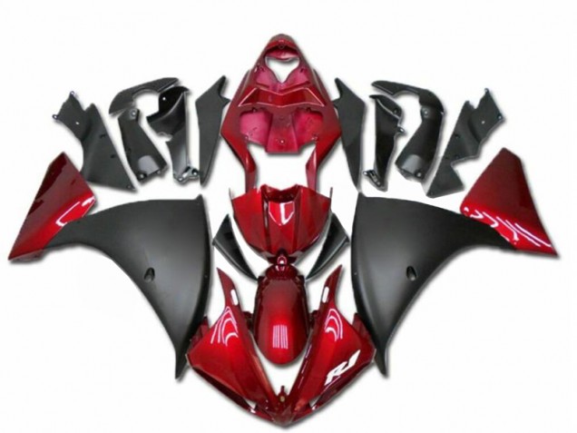 Rouge Noir Carénage Moto R1 2009-2011 Rouge Noir Carénage Moto R1 2009-2011