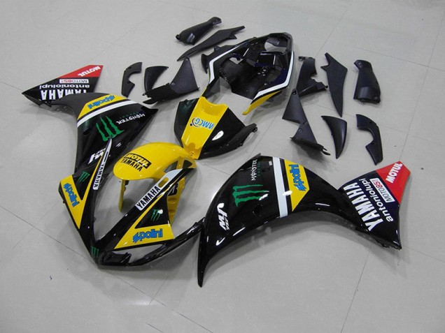 Jaune Noir Monster Carénages Moto R1 2009-2011 Jaune Noir Monster Carénages Moto R1 2009-2011