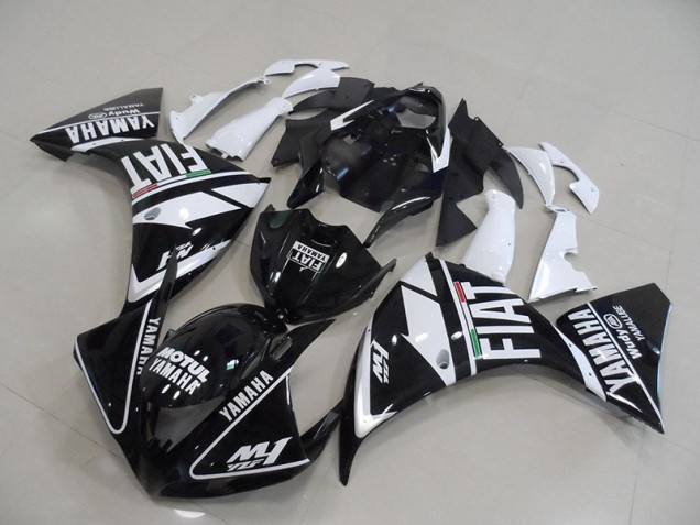 Noir Blanc Fiat Carénages Moto R1 2009-2011 Noir Blanc Fiat Carénages Moto R1 2009-2011