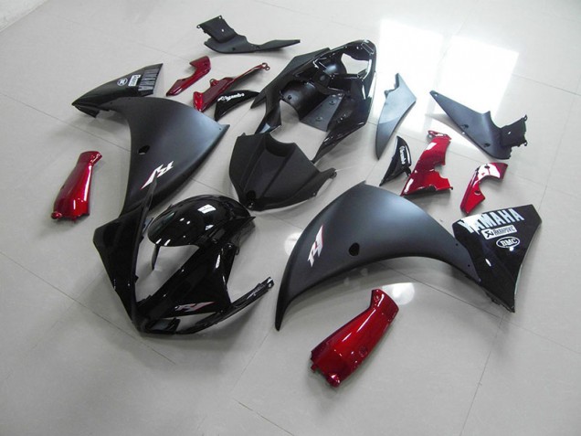 Noir Mat Rouge Carénage Moto R1 2009-2011 Noir Mat Rouge Carénage Moto R1 2009-2011