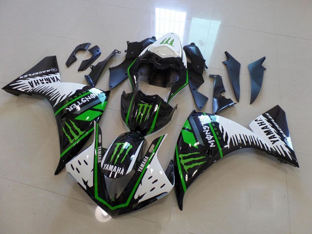 Blanc Vert Big Monster Carénage Moto R1 2009-2011 Blanc Vert Big Monster Carénage Moto R1 2009-2011