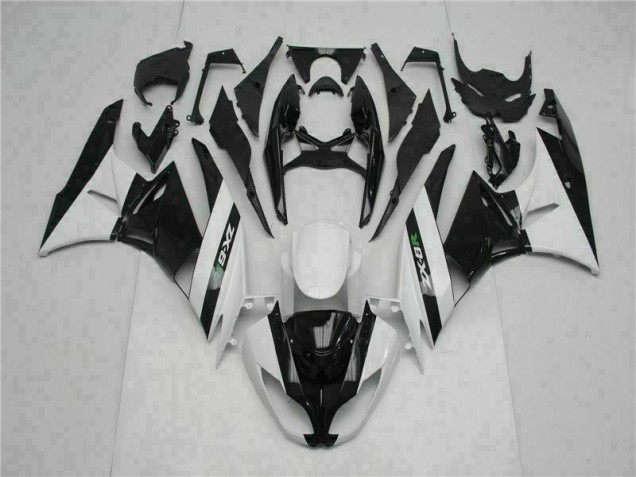 Noir Blanc Carénage Moto ZX6R 2009-2012 Noir Blanc Carénage Moto ZX6R 2009-2012