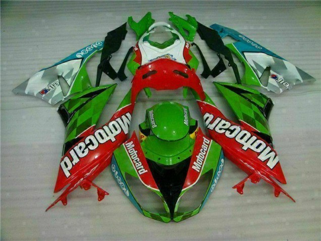 Rouge Vert Motocard Carénage Moto ZX6R 2009-2012 Rouge Vert Motocard Carénage Moto ZX6R 2009-2012