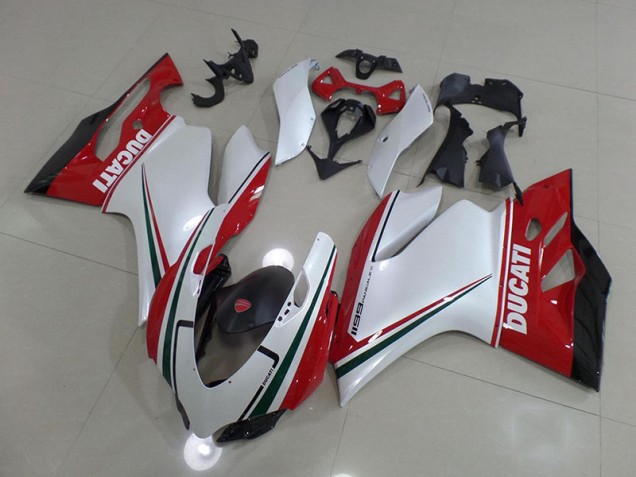 Blanc Rouge Carénage Moto Ducati 1199 2011-2014