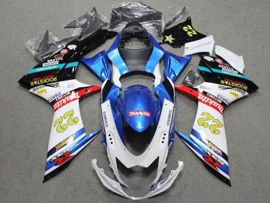 Bleu Blanc Rouge Rockstar 22 Carénage Moto GSXR 600 K11 2011-2024