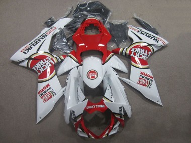Blanc Lucky Strike Rouge Motul Carénage Moto GSXR 600 K11 2011-2024