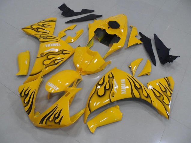Jaune Noir Flamme Carénage Moto R1 2012-2014 Jaune Noir Flamme Carénage Moto R1 2012-2014