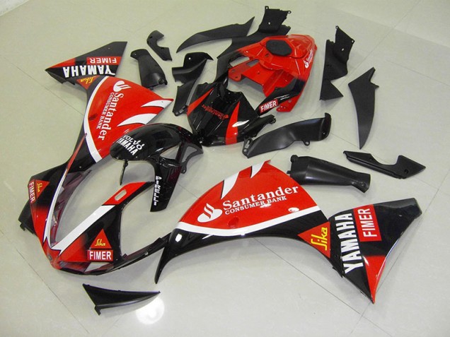 Rouge Noir Santander Carénage Moto R1 2012-2014 Rouge Noir Santander Carénage Moto R1 2012-2014