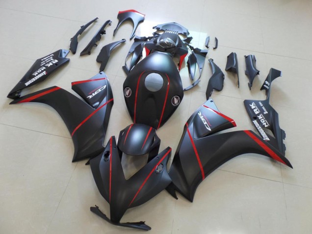 Matte Bladk avec Rouge Bande Carénage Moto CBR 1000 RR 2012-2016 Matte Bladk avec Rouge Bande Carénage Moto CBR 1000 RR 2012-2016