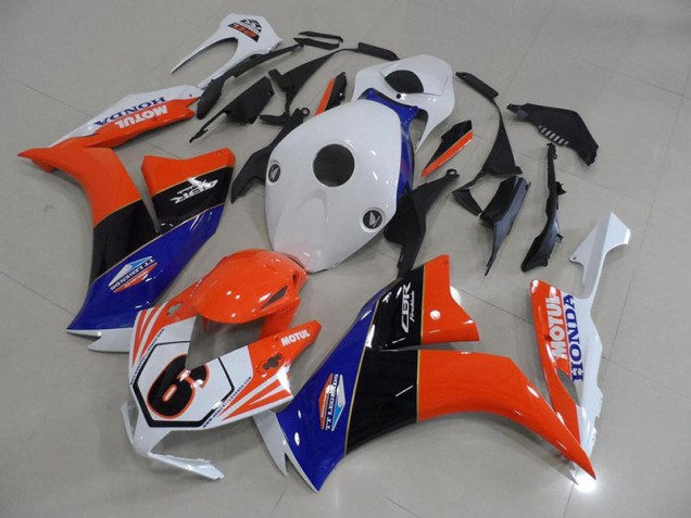 Orange Blanc TT Legend Carénage Moto CBR 1000 RR 2012-2016 Orange Blanc TT Legend Carénage Moto CBR 1000 RR 2012-2016