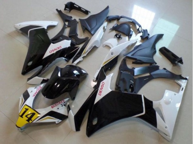 Noir Blanc Denso Rizoma 14 Carénage Moto CBR 500 RR 2013-2015 Noir Blanc Denso Rizoma 14 Carénage Moto CBR 500 RR 2013-2015