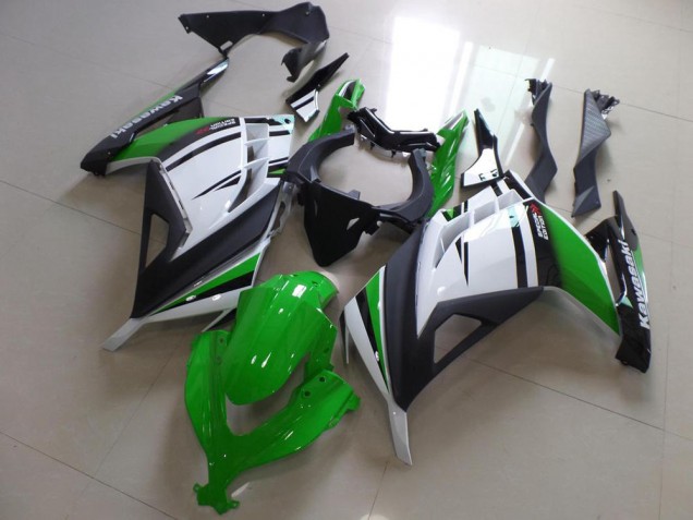 Vert Noir et Blanc Carénage Moto ZX 300R 2013-2016 Vert Noir et Blanc Carénage Moto ZX 300R 2013-2016