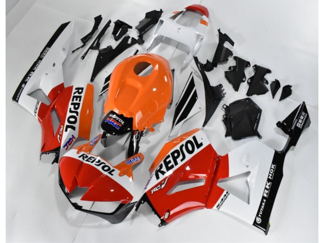 Rouge Blanc Orange Repsol Carénage Moto CBR 600 RR 2013-2023 Rouge Blanc Orange Repsol Carénage Moto CBR 600 RR 2013-2023