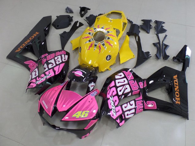Jaune Rose Rossi Carénage Moto CBR 600 RR 2013-2023 Jaune Rose Rossi Carénage Moto CBR 600 RR 2013-2023