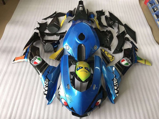 Bleu Requin Carénage Moto R1 2015-2019