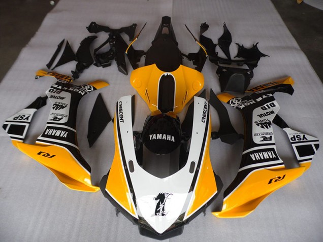 Jaune Blanc Noir Carénage Moto R1 2015-2019 Jaune Blanc Noir Carénage Moto R1 2015-2019