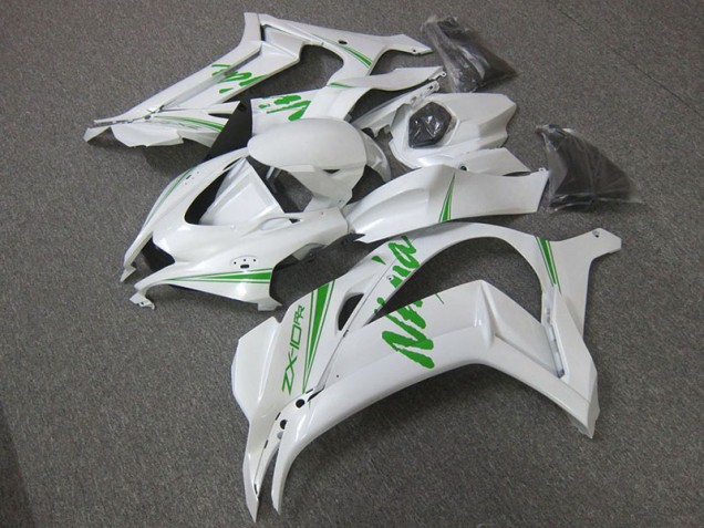 Blanc Vert Carénage Moto ZX10R 2016-2019 Blanc Vert Carénage Moto ZX10R 2016-2019